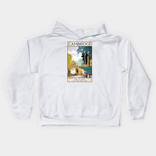 Vintage Travel Poster England Cambridge Kids Hoodie